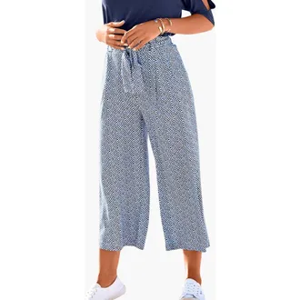 Lascana Printed Culottes in Blue-Printed at Nordstrom, Size 12