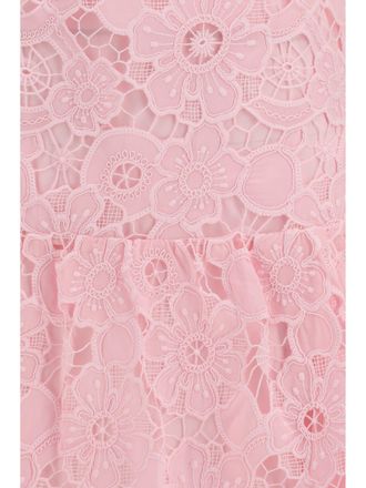 Self Portrait Womens Mini Dress Guipure Pink Polyester