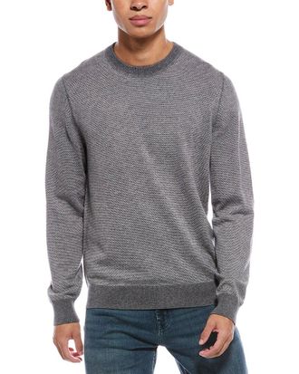 Vince White Multi Birdseye Wool-Blend Crewneck Sweatshirt