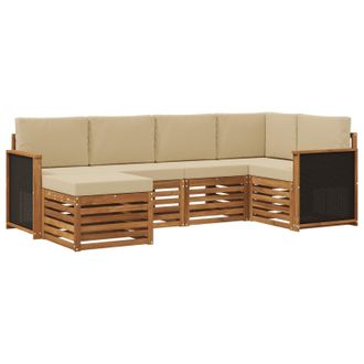 vidaXL Set Di Divani Da Esterno 5 Pz Naturale Vidaxl