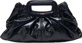 Maje Crackled leather Milpli mini Clutch in Black at Nordstrom, Size Medium