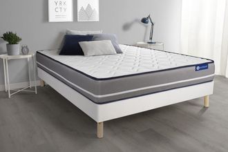 Actisom Somier blanco + colch&oacute;n con espuma viscoel&aacute;stica 120 x 195