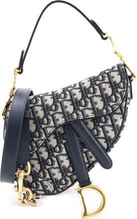 Dior Saddle Handbag with Strap Oblique Canvas Mini shoulder bag - Blauw