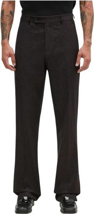 Martine Rose Gestreepte Pantalon met Rechte Pijpen - Heren - Wijde Broeken - Zwart - S - Katoen - Broeken