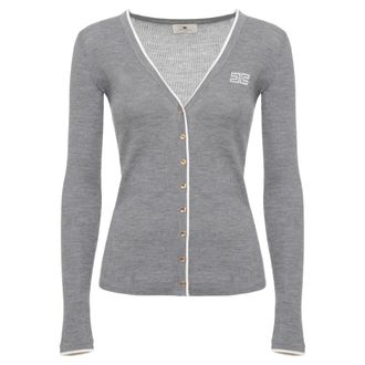 Elisabetta Franchi Dames, Truien, Grijs, Maat: XS Wol