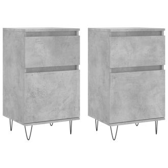 vidaXL Credenze 2 Pz Grigio Cemento 40x35x70 Cm In Legno Multistrato - Vidaxl