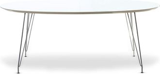 Andersen Furniture DK10 Ausziehtisch oval, verchromt / weiss (RAL 9010)