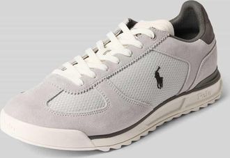 Polo Ralph Lauren Low Top Sneaker mit Logo Detail in Mittelgrau, Gr&ouml;&szlig;e 43