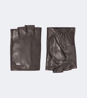 Our Legacy Biker leather fingerless gloves