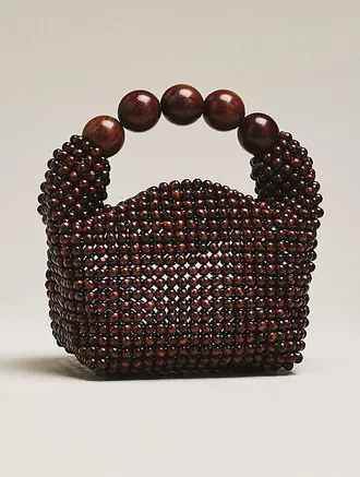 Dolce Vita Clover Wood Beaded Satchel