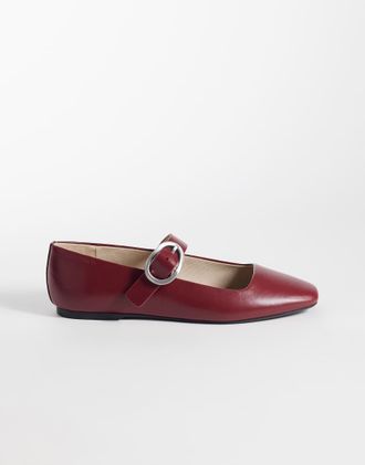Calvin Klein Ballerine squadrate bordeaux-Rosso