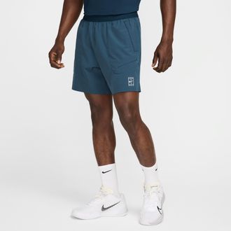 Nike Mens Court Advantage Dri-FIT 6 Tennis Shorts in Blue | FZ6913-478
