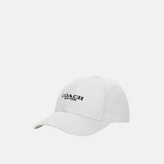Coach Mens Embroidered Baseball Hat - White - Size X-Small/Small