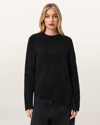 AllSaints Main: 58% Merino Wool, 26% Polyamide, 14% Alpaca, 2% Elastane Lock Crew Neck Jumper, Size: XS