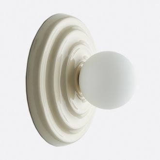 La Redoute Interieurs Wand- of plafondlamp, keramiek en opaline glas, diameter 24,5 cm, HOLI