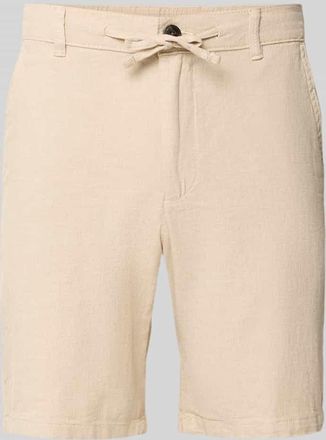 Selected Regular Fit Chinoshorts aus Baumwoll-Leinen-Mix Modell BRODY in Beige, Gr&ouml;&szlig;e XXL