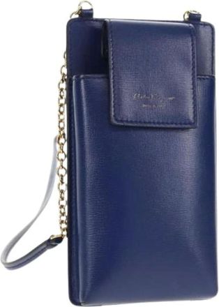 Ferragamo Pre-owned Cross Body Bags, female, Blue, Size: ONE SIZE Pre-owned Leather Shoulder Bag
