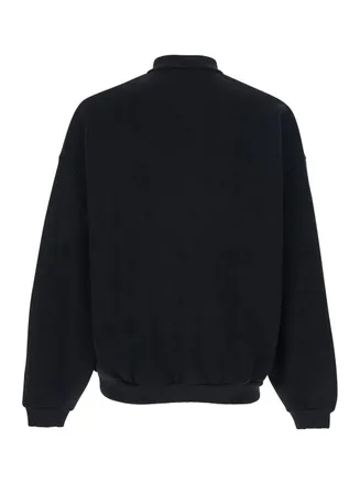 Autry Polo Collar Cotton Sweatshirt - Black