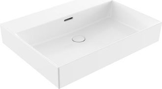 Saniclass Legend Meubelwastafel - 61x47x13cm - met overloop - 1 wasbak - 0 kraangaten - keramiek - glans wit