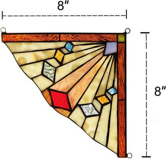 Chloe Lighting ORCHID Mission Tiffany-glass Window Panel 8 Wide