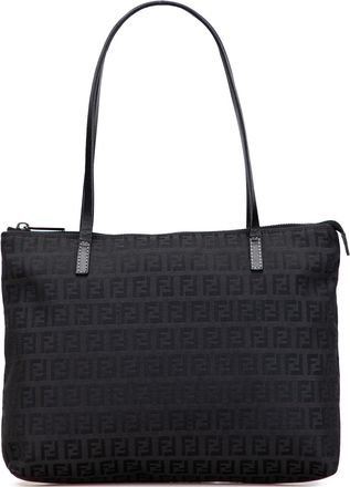 Fendi Pre-owned Womens Zucchino Canvas Tote - Black Textile - One Size