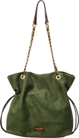 Generic Faux Suede Bucket Bag Drawstring Hobo Bag Retro Handbag for Women (Green)