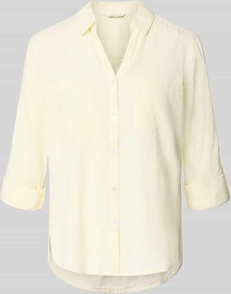 Tom Tailor Regular Fit Hemdbluse aus reiner Baumwolle in Hellgelb, Gr&ouml;&szlig;e 34