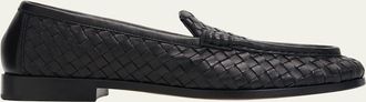 Bottega Veneta Silenzio Intrecciato Leather Loafers