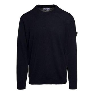 Stone Island Wool Crewneck Sweater Navy Blue 7915510C4-A0020