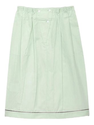 Prada Gesmockte midi-rok met knopen - Groen