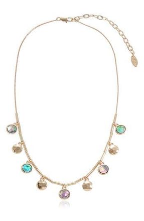 Ettika Abalone Disc Charm Frontal Necklace in Gold at Nordstrom Rack