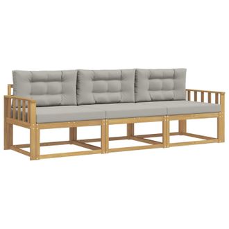 vidaXL Conjunto De Sof&aacute;s De Exterior 3 Pcs Blanco Y Gris Claro Vidaxl