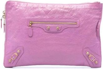 Balenciaga Pre-owned Leather balenciaga-bags - Dames - Vintage Clutch - Roze - ONE Size - Vintage