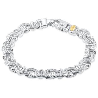 Pompeii3 Mens Designed Link 14k Gold (62gram) or Platinum (100gram) 10.5mm Bracelet 8.25