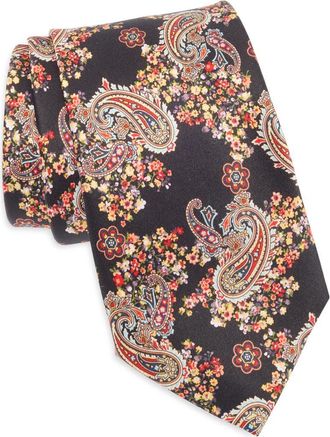 Robert Graham Paisley Floral Silk Tie in Black at Nordstrom Rack
