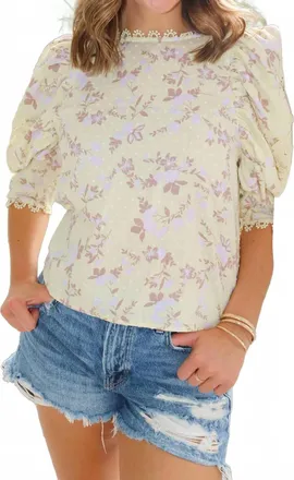 Olivaceous Marigold Top In Beige