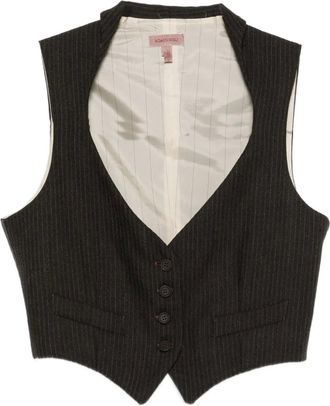 Romeo Gigli Top met krijtstreep en knopen - Bruin