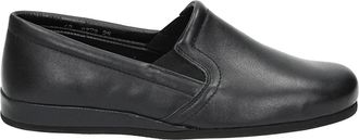 Rohde Heren Pantoffels Zwart Leren Rubberen Zool - Heren - Loafers - Zwart - 43 EU - Leer - Schoenen