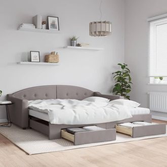 vidaXL Vidaxl - Sof&aacute; Cama Nido Con Cajones Tela Gris Taupe 100x200 Cm