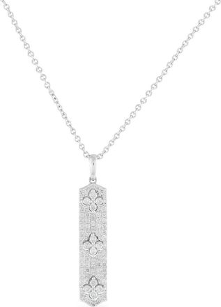 Luxury Bazaar 14kt witgouden halsketting met diamanten hanger - Zilver