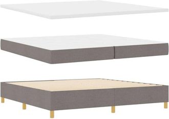 vidaXL Box Spring Bed with Mattress Taupe 200 x 200 cm Fabric vidaXL