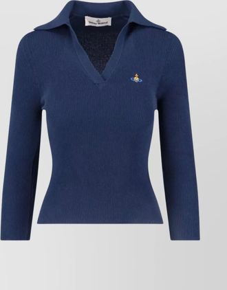 Vivienne Westwood ribbed collared top short sleeves