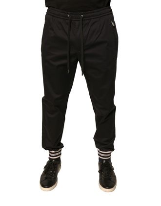 Dolce & Gabbana Mens Black Cotton Stretch Jogger Sweatpants Pants Elastane