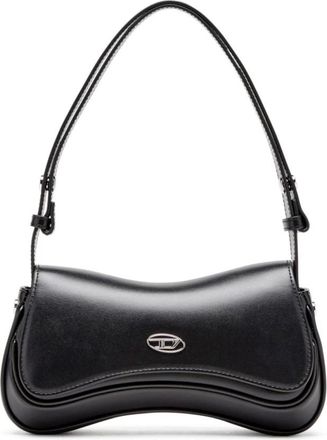 Diesel Zwarte leren schoudertas - Dames - Handtassen - Zwart - ONE Size - Leer - Tassen