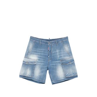 Dsquared2 Blue Cargo Denim Shorts