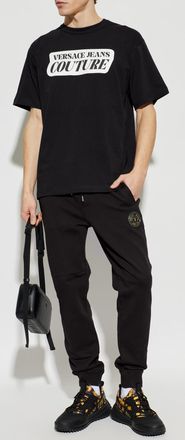Versace Jeans Couture Sweatpants With Logo Patch, Mens, Black