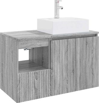 vidaXL Juego De Muebles De Ba&ntilde;o 2 Uds. Sonoma Gris Vidaxl