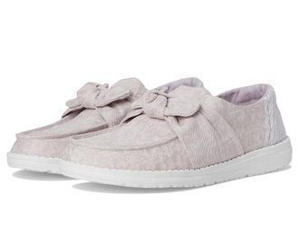 Hey Dude Wendy Bow Surf Wash Womens Flat Shoes Lilac : 6 M, Cotton