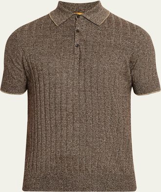 Guest In Residence Mens Rib-Knit Teddy Polo Shirt
