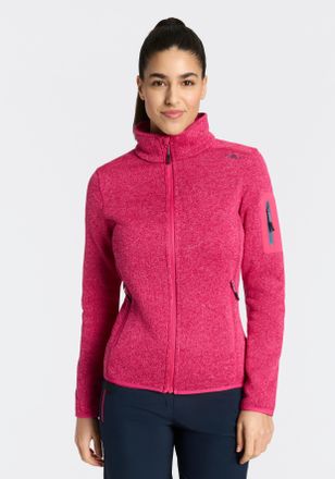 F.lli Campagnolo Strickfleecejacke CMP KNITTED MELANGE FLEECE WOMAN JACKET, Damen, Gr. 46, magenta, ligh, Strick, Obermaterial: 100% Polyester, normal, eingefasste Kan